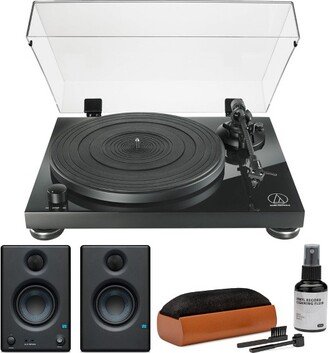 AT-LPW50PB Fully Manual Belt-Drive Turntable with Monitors Bundle