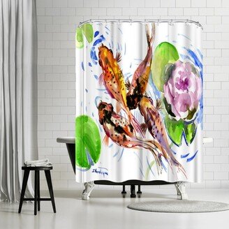 71 x 74 Shower Curtain, Koi Pound by Suren Nersisyan