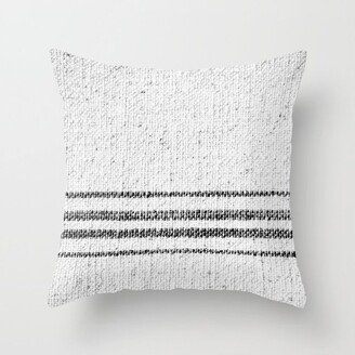 Farmhouse Grain Sack Black Stripes Throw Pillow