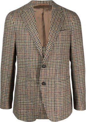 Houndstooth-Pattern Wool Blazer-AC