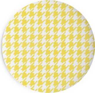 Salad Plates: Happy Houndstooth Salad Plate, Yellow