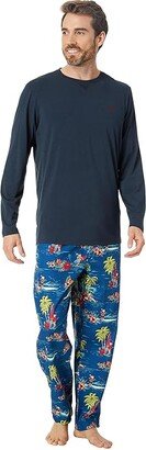 Long Sleeve Pajama Set (Beach Santa) Men's Pajama Sets