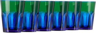 Mario Luca Giusti Blue Double Face Tumbler Set, 6 pcs