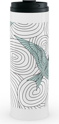 Travel Mugs: Arctic Flying Terns Stainless Mug, White, 16Oz, Green