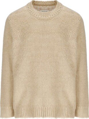 Ribbed-Trim Crewneck Jumper