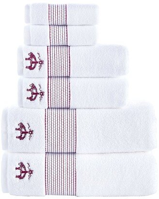 Rope Stripe Border 6Pc Towel Set-AB