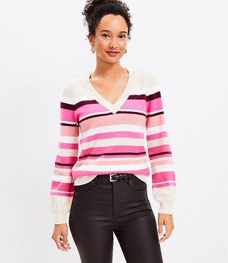 Stripe Relaxed V-Neck Sweater