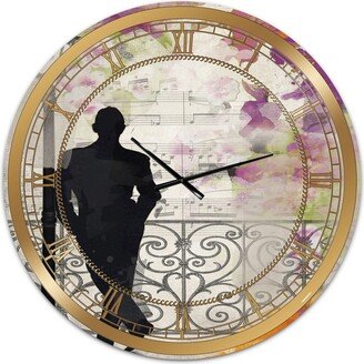 Designart Waiting in Paris Oversized Traditional Wall Clock - 36 x 36