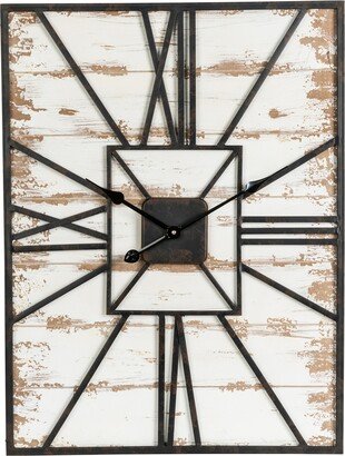 Oversized Farmhouse Wooden Wall Clock