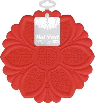 Silicone Nonslip Grip Silicone Hot Pad & Trivet, Set of 1, Red