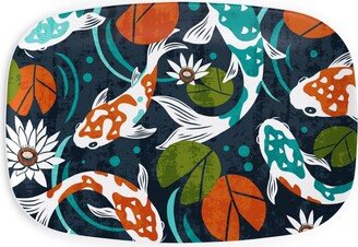 Serving Platters: Koi Pond - Multi Serving Platter, Multicolor