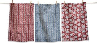 tagltd Janis Block Print 4Th Of July Dishtowel Set Of 3