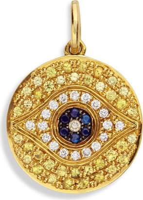 Little Dawn Yellow Sapphire Evil Eye Yellow Gold Charm