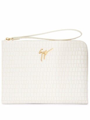 Fabian croc-effect clutch bag