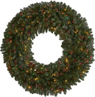 5ft. Giant Flocked Artificial Christmas Wreath with 280 Multicolored Lights