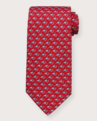 Men's 4-River Narwhal-Print Silk Tie