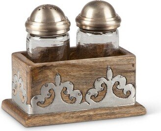 GG Collection Heritage Collection Wood and Metal Inlay Salt & Pepper Set