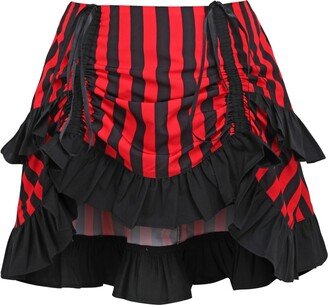 Daisy corsets Women's Red/Black Striped Ruched Bustle Skirt