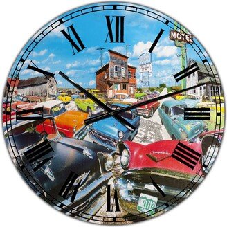 Designart the Tri Five Large Modern Wall Clock - 36 x 28 x 1