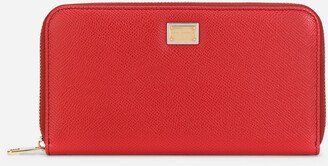 Dauphine leather zip-around wallet