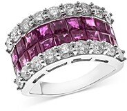 Ruby & Diamond Anniversary Band in 14K White Gold - 100% Exclusive