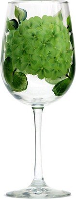 Wine Glass - Limelight Hydrangea Hand Painted