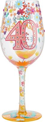 Enesco Lolita Happy 40th Birthday Wine Glass, 16 oz