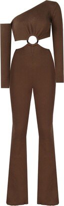 Nalè Off-Shoulder Jumpsuit With Cutout - Brown