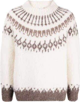 Patterned Intarsia-Knit Jumper-AB