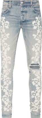 Hibiscus floral-print skinny jeans