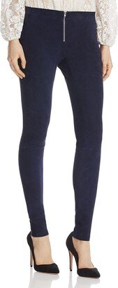 Womens Suede Solid Skinny Pants