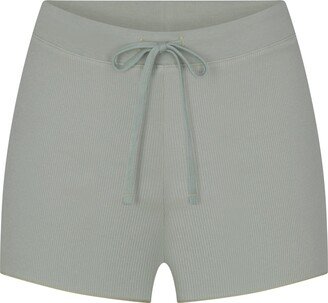 Cotton Rib Drawstring Short | Mineral