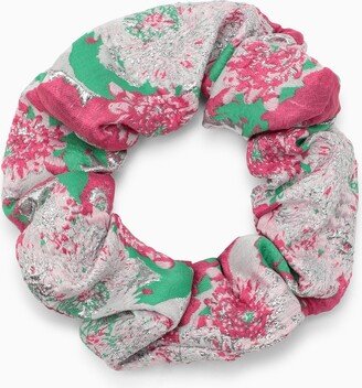 Floral print scrunchie with logo