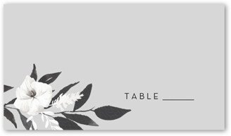 Wedding Place Cards: Evening Flower Wedding Place Card, Grey, Placecard, Matte, Signature Smooth Cardstock