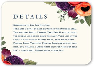 Enclosure Cards: Blossom Burst Wedding Enclosure Card, Blue, Pearl Shimmer Cardstock, Rounded