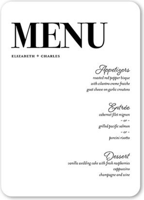 Wedding Menu Cards: Vibrant Vows Wedding Menu, White, 5X7 Flat Menu, Matte, Signature Smooth Cardstock, Rounded