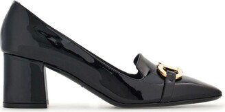 60mm Gancini-buckle leather pumps