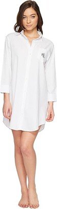 Cotton Jacquard Sleepshirt (White) Women's Pajama