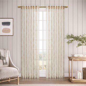 Sheer Leaf Rod Pocket With Back Tab Curtain Panel 52W x 96L