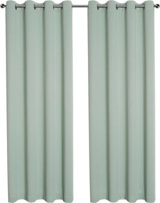 Kate Aurora Hotel Living 2 Pack 100% Blackout Grommet Top Sage Green Curtain Panels