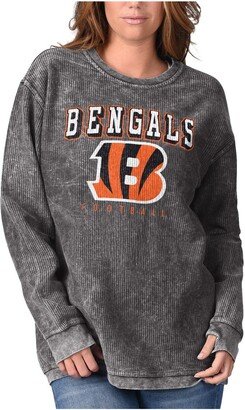 Women's G-iii 4Her by Carl Banks Black Cincinnati Bengals Comfy Cord Pullover Sweatshirt