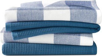 Blue Loom Jackson Plaid Waffle Weave Kitchen Towel, Set of 4