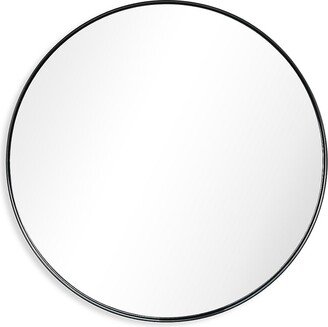 Glass & Stainless Steel Round Wall Mirror