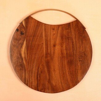 Casa Amarosa Handmade Acacia Wood Round Cheese Board