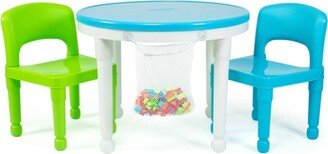 3pc Kids' 2 in 1 Round Activity Table with Chairs