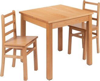 Kids Natural Solid Wood Table and Chair Set for Classroom, Playroom, Kitchen