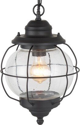 Glass/Metal Outdoor Pendant Lamp Black - LNC