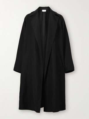 Emilio Silk and Linen-Blend Twill Coat