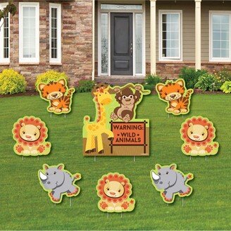 Big Dot Of Happiness Funfari - Fun Safari Jungle - Outdoor Lawn Decor - Party Yard Signs - Set of 8