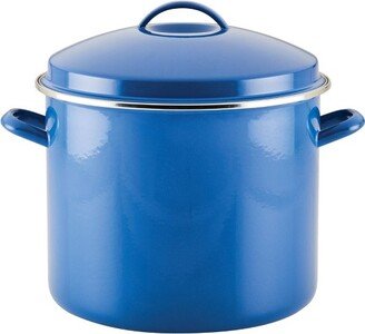 16qt Porcelain Enamel Covered Stock Pot Blue